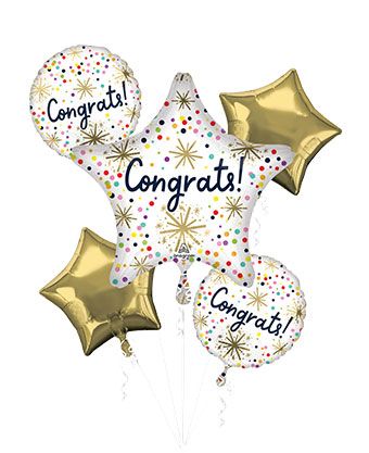 Congrats Stars 5 Piece Foil Bouquet
