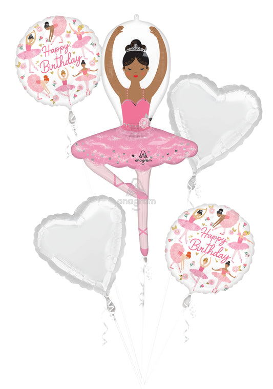 Dark Birthday Girl Ballerina Dancer Balloon (43 Inch)
