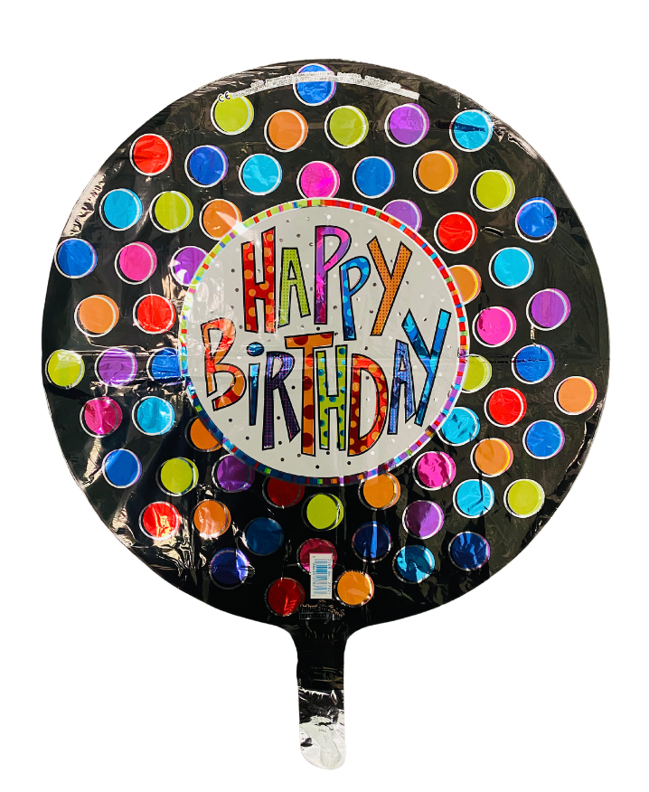 Happy Birthday Polka Dots 18" Foil Balloon