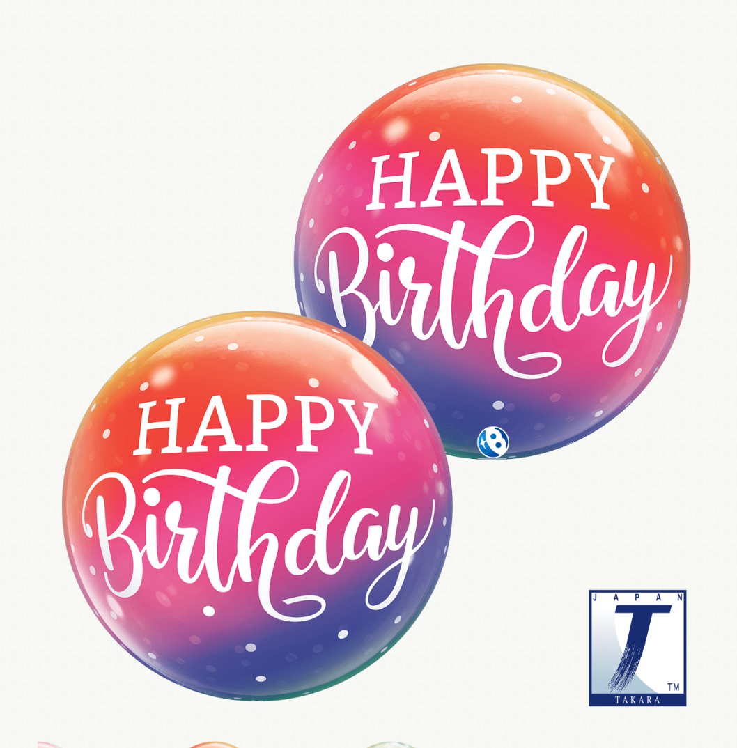 Ombre Birthday Bubble Balloon (22 Inch)