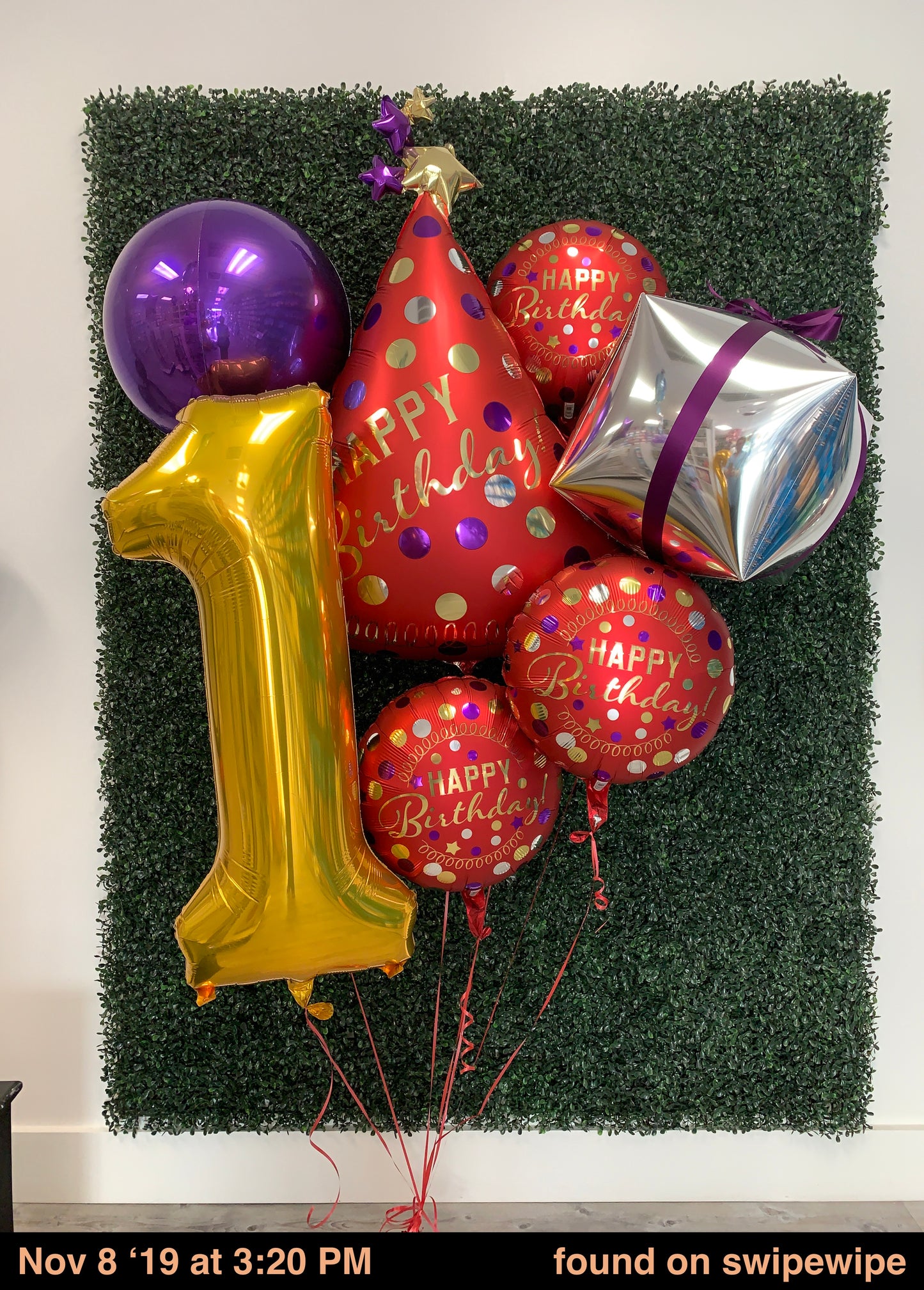 Happy Birthday Satin Red Polka Hat Balloon (36 Inch)