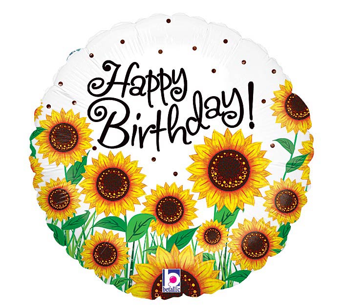 Happy Birthday Sunny Sunflowers Balloon (18 Inch)