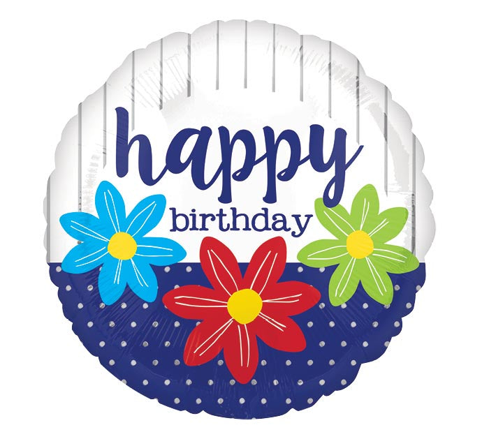 Birthday Sketched Flowers and Dots