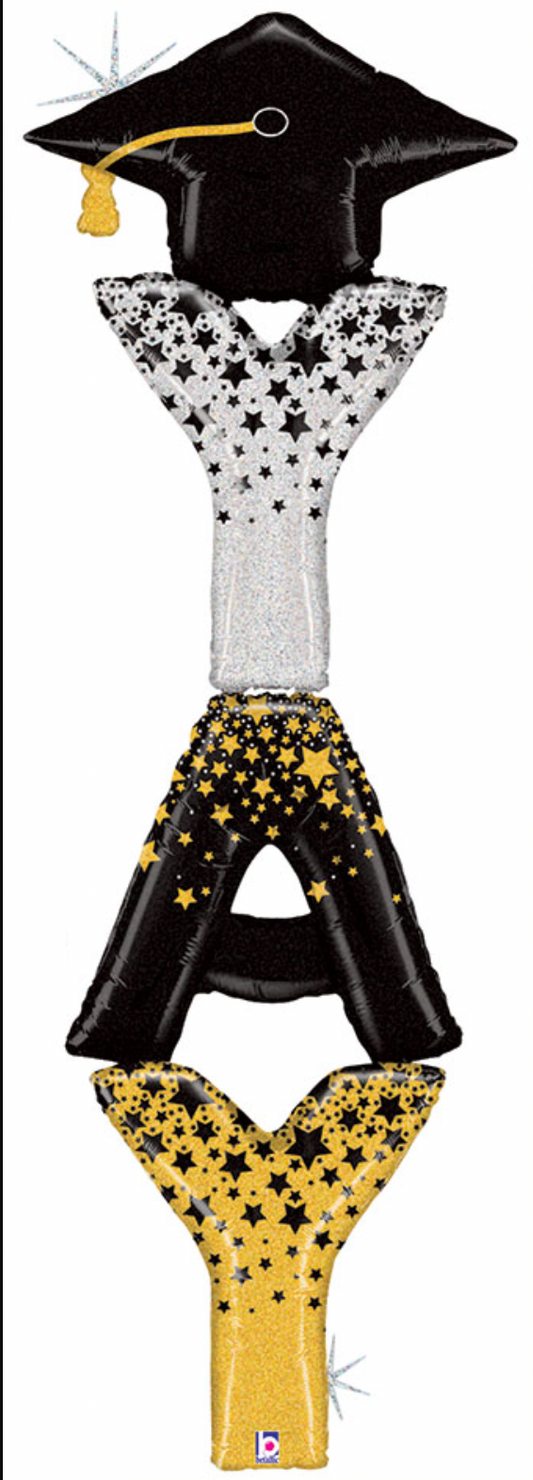 YAY Grad Stacker Balloon 6' Tall Foil Balloon