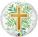 Golden Cross and Greenery Balloon (18 Inch)