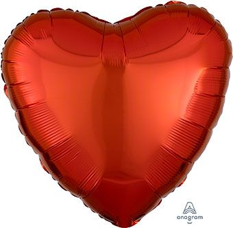 Metallic Orange Heart Balloon (18 Inch)