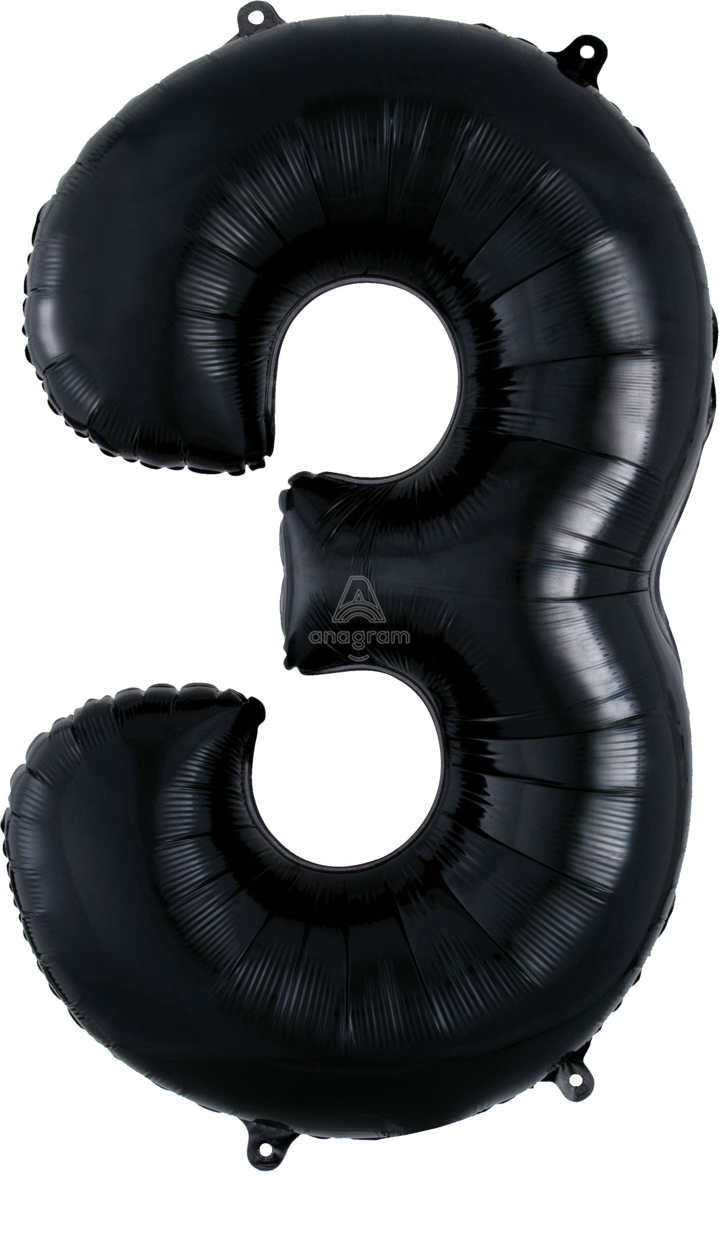 Floating Black Number "3" Balloon (3 Foot or 34 Inch)