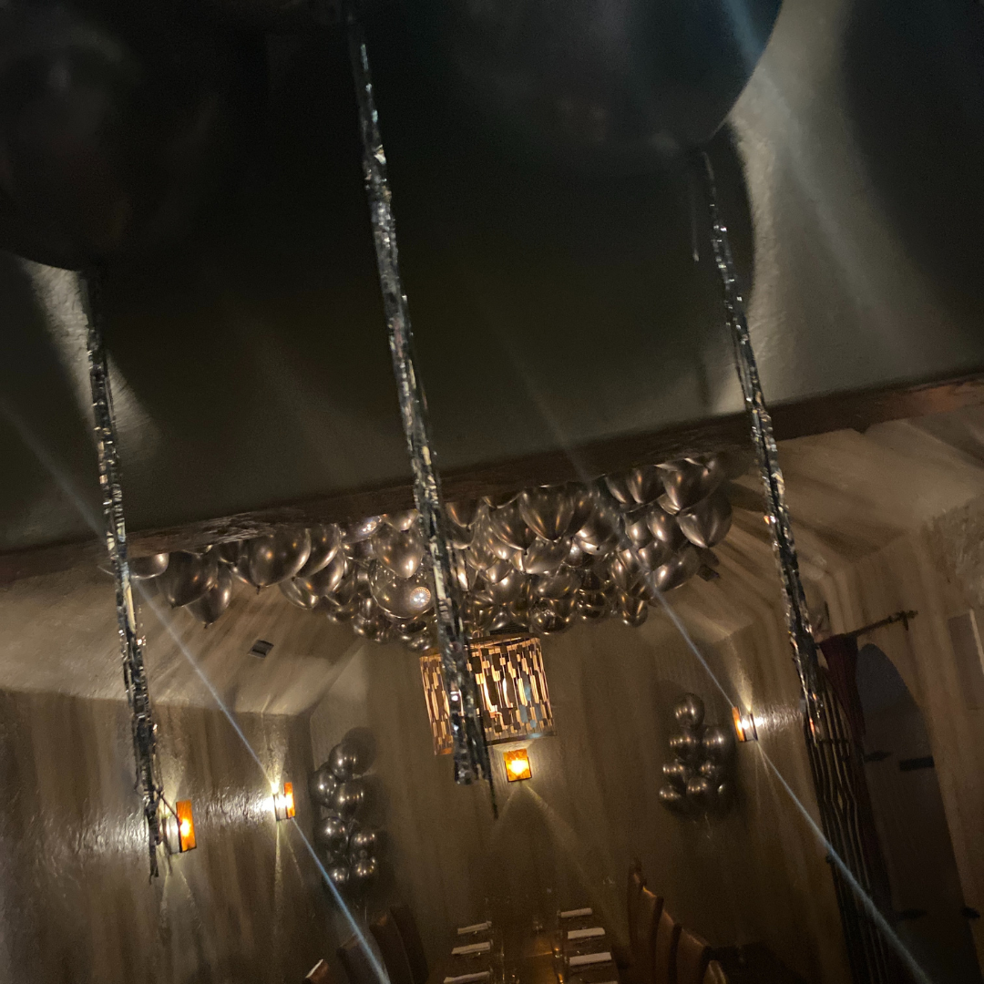 Gold Hanging Streamer Balloon Tails