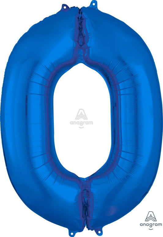 Floating Blue Number "0" Balloon (3 Foot or 34 Inch)