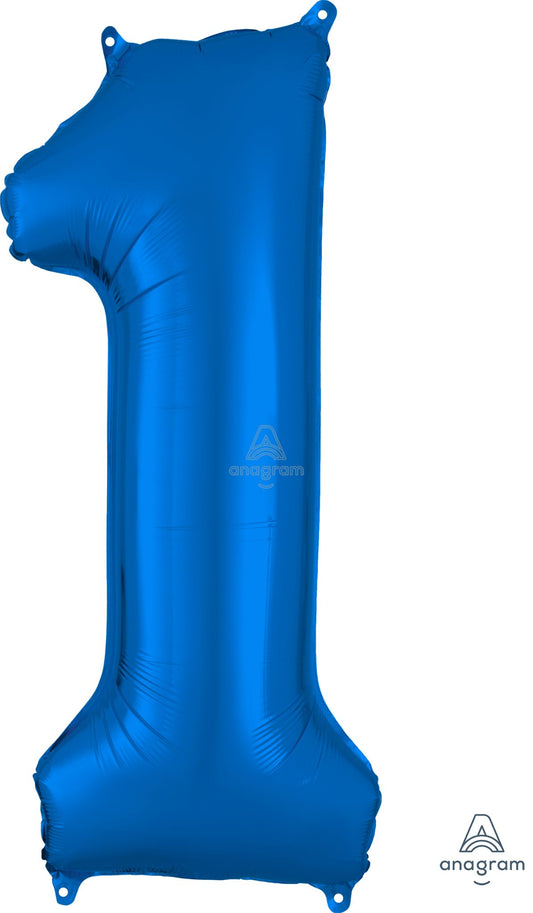 Floating Blue Number "1" Balloon (3 Foot or 34 Inch)
