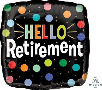 Hello Retirement Dots Square Balloon (18 Inch)