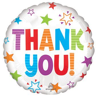 Thank You Colorful Stars Balloon (18 Inch)