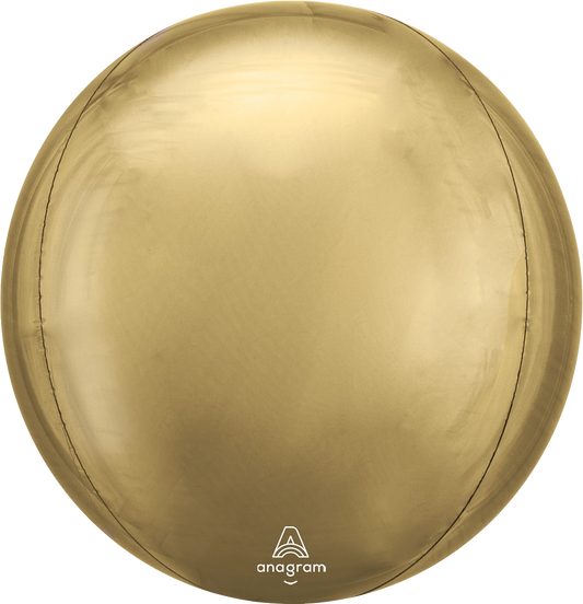Jumbo White Gold Solid Orbz Foil Balloons (21 Inch)