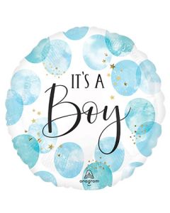 It's A Boy Watercolor Dots Balloon (18 Inch)