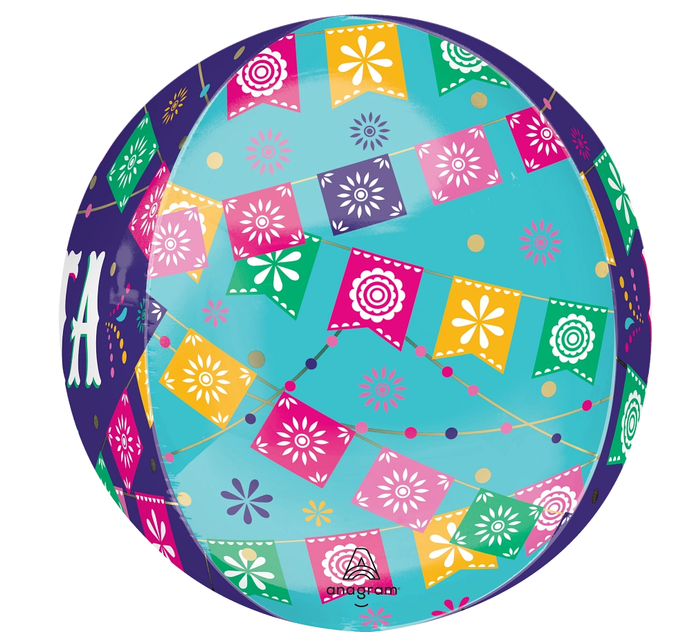 Fiesta Time Orbz Foil Balloon