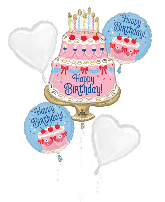 Cherries on Top Birthday Cake Foil Balloon