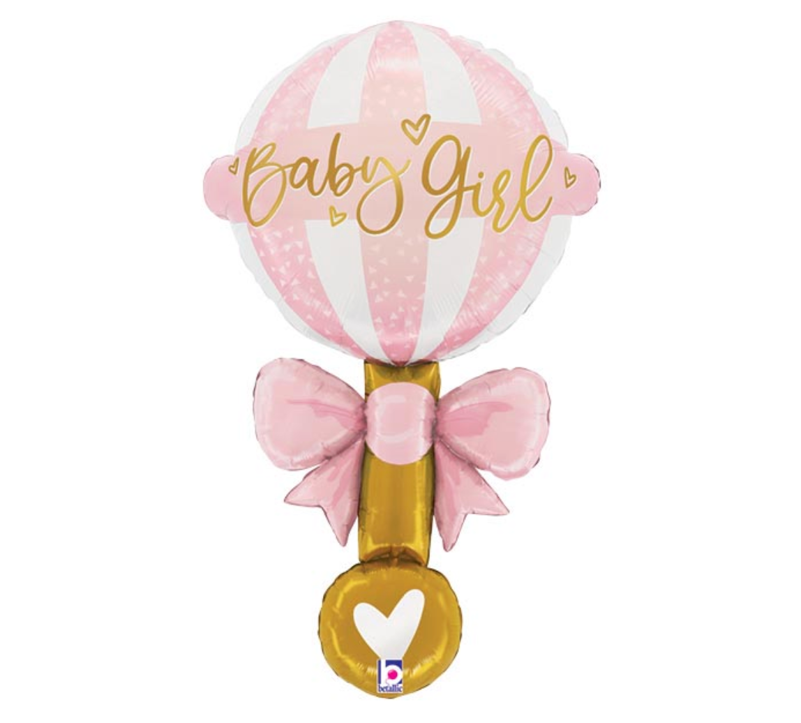 Baby Girl Bow Rattle Balloon