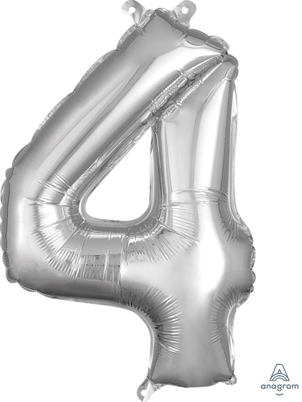 Air-Filled, Non-Floating Mini Silver Numbers (16 Inch)
