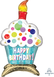 Happy Birthday Cupcake Airloonz Jr. Balloon (24 Inch)