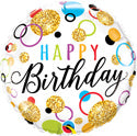 Happy Birthday Glitter Dots 18" (D)
