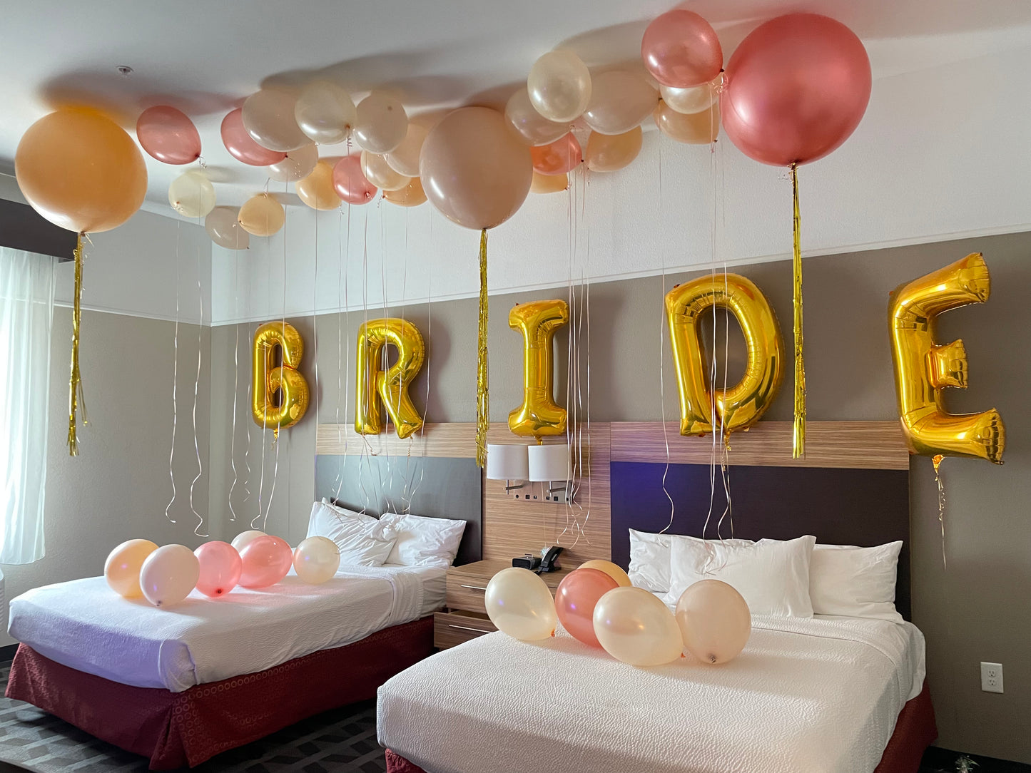 Hot Pink "Bride" Floating Letter Set (34 Inch)