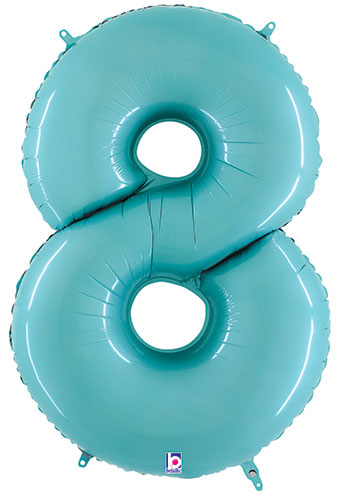Floating Pastel Blue Number "8" Balloon (4 Foot or 40 Inch)